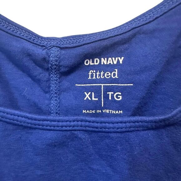 Old Navy Scoop Neck Fitted Seamed Back Pullover Tank Top Blue XL - Picture 2 of 3